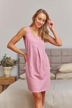 Doctornap  Cotton Night Dress Art.TCB.7460.BLUSH_ROSE.S.01   Хлопковая ночная рубашка для беременных/кормления
