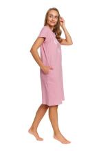 Doctornap  Cotton Night Dress Art.TCB.7459.BLUSH_ROSE.S.01  Kokvilnas naktskrekliņš grūtniecēm/barošanai