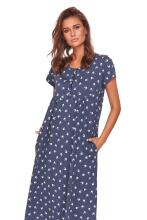Doctornap  Cotton Night Dress Art.TM.4119.DEEP_BLUE Kokvilnas naktskrekliņš grūtniecēm/barošanai