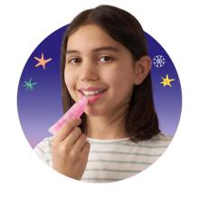 Make a Wish - Pom-pom key ring incl. wrist strap & lip gloss 10 ml, 2 assorted