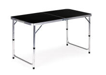 Tourist table, foldable camping table, black top, 120x60 cm, MultiGarden