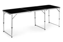 Tourist table, foldable camping table, black top, 180 x 60 cm