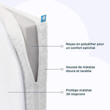 La Bebe™ Aerosleep Kind Pack 2-in-1 Art.290487 White matracis +matrača pārvalks/pārklājs ar 3D sietu 120x60 cm