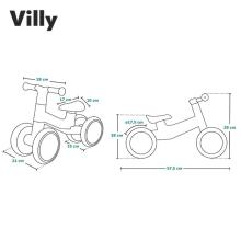 Bebe Basic Villy Art.290488 Turquoise Children's balance bike without pedals