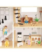 Деревянный домик для кукол TOOKY TOY 25 предметов