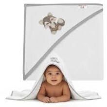 Bocialand Bath Towel  Art.BL218 Grey Wolf  Махровое полотенце с капюшоном 80x80см.