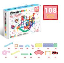 PICASSO TILES Magnetic Construction Set 2-in-1 Set 108 pcs, PTG108