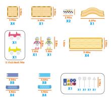PICASSO TILES Magnetic Construction Set Racing Track Set 45 pcs, PTR04
