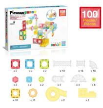 PICASSO TILES Magnetic Construction Set Marble Run 100 pcs, PTMG100