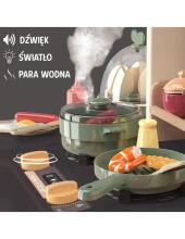 Интерактивная кухня WOOPIE с паровым краном и эффектами циркуляции воды 88 предметов.