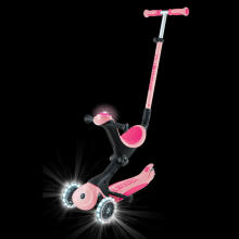 GLOBBER skrejritenis Go Up Deluxe Lights, pasteļrozā, 748-710