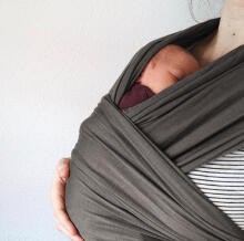 La Bebe™ Huggi Sling Merino Wool Graphite Cloud Art.291640 Woven Graphite Grey Merino Wool Baby Sling (470x54 cm)