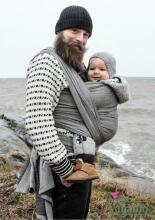 La Bebe™ Huggi Sling Merino Wool Graphite Cloud Art.291640 Woven Graphite Grey Merino Wool Baby Sling (470x54 cm)