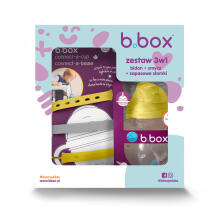B.BOX 62610 Starter Set 3-in-1 - 240ml Lemon Straw Bottle + Lemon Sherbet Lanyard + Spare Straws