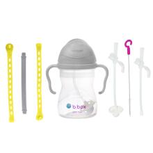 B.BOX 62627 Starter Set 3in1 - Bottle with Straw 240ml Gray + Lemon Sherbet Lanyard + Spare Straws