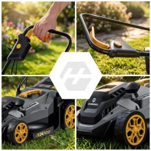 Lightweight Powerful Electric Lawn Mower with Adjustment 1400W 34cm Humberg HM-612