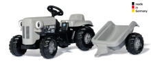 RollyKid Little Grey Fergie Pedal Tractor with Trailer