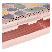 Food storage container deco-click-box mini 0.5L Carla &ldquo;Fruits&rdquo; 17x13x3.5cm pink