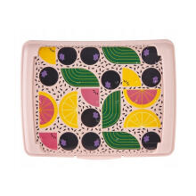 Food storage container deco-click-box mini 0.5L Carla &ldquo;Fruits&rdquo; 17x13x3.5cm pink