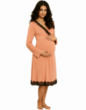 La Bebe™ Nursing Cotton Dress Donna Art.135986 Jade Невероятно комфортное платье/халатик для будущих и кормящих