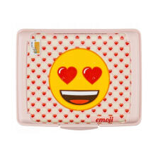 Food storage container deco-click-box mini 0.5L Carla &amp;quot;Emoji Hearts&amp;quot; 17x13x3.5cm pink