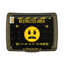 Food storage container deco-click-box midi 1L Carla &amp;quot;Emoji Danger&amp;quot; 17x13x7cm olive color