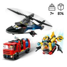 LEGO City helikopters, ugunsdzēsēju mašīna un zemūdene remix