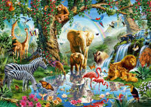 Ravensburger puzle 1000 gabali: Piedzīvojumi džungļos