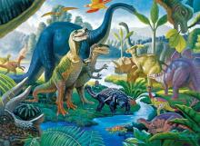 Ravensburger puzle 100 gab. Milžu zeme Dinosauri