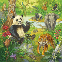 Ravensburger puzle 3x49 gabali džungļu jautrība