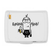 Food storage container deco-click-box midi 1L Carla &amp;quot;Minions Banana&amp;quot; 17x13x7cm white