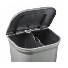Pedal bin for waste sorting 2x11L Torge 37.5x29.5x46 cm light silver