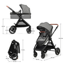KINDERKRAFT Multifunctional Stroller ESME PRO 3in1 Moonlight Grey + MINK PRO 2