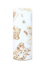 Diaper - 14480 - FLANNEL PRINT - EGA - DEER & TEDDY BEAR - WHITE - size 70x80 cm