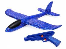 Bebe Basic Small Planer Art.294566 Blue Set: Glider airplane made of lightweight and durable foam + 36cm launcher