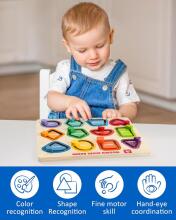 Coogam Wooden Colour Shape Art.294588  Деревянная развивающая доска- пазл Монтессори