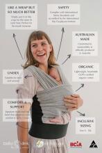 La Bebe™ Huggi Sling Cotton Grey Cloud Art.294742 Woven sling made of natural cotton (470x54 cm)