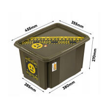Box with lid 30L Karolina &ldquo;Emoji Danger&rdquo; 45x35x27cm olive color