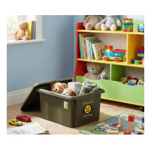 Box with lid 24L Karolina &ldquo;Emoji Danger&rdquo; 42.5x35.5x22.5cm olive color