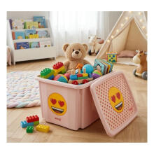 Box with lid 30L Karolina &ldquo;Emoji Hearts&rdquo; 45x35x27cm pink