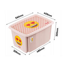 Box with lid 45L Karolina &ldquo;Emoji Hearts&rdquo; 55.5x40x30cm pink