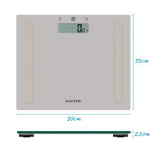 Salter 9113 GFEU12  Compact Glass Analyser Bathroom Scales, Grey