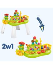 WOOPIE Educational Interactive Table 2in1 Fishing Game Hammer Sorter Sound Light