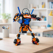 Construction Bricks Car Robot Racer 2in1 Orange 322 pcs.
