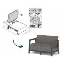 Dārza dīvāns divvietīgs Scandi Linea 2 Seater Sofa pelēks