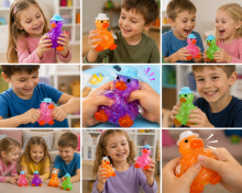 I-Toys Duck Squishy Dumpling Antistress Art.295916 Anti-stress toy "Duckling" with glitter and a squishy sound