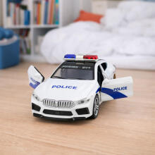 Police Car Opening Doors Motorized Lights Sounds White