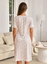 Moonlight&Mama Maternity Dress Art.296155 White   Short sleeve maternity/nursing nightgown
