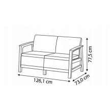 Garden sofa two-seater Scandi Linea 2 Seater Sofa light gray/dark steel gray