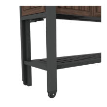 Extendable Party Station walnut tone party table
